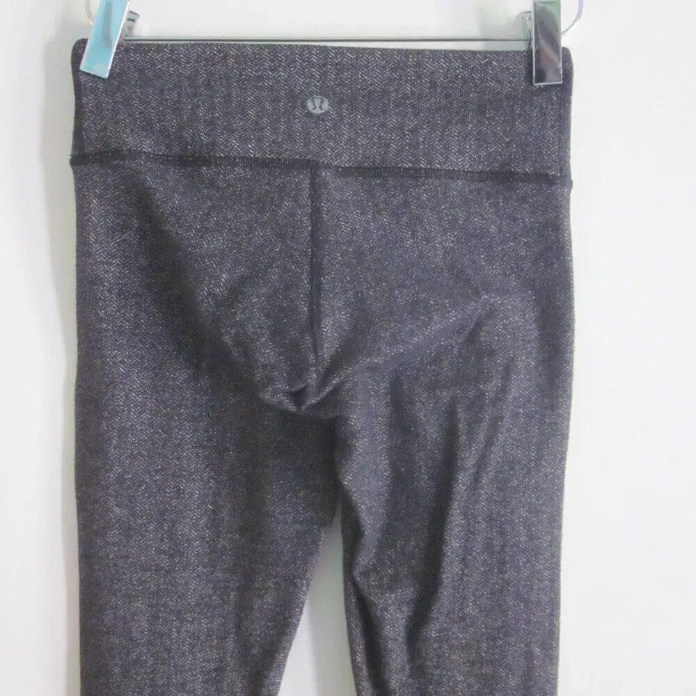 Lululemon Womens Size 2 Long Herringbone Wunder Under Long High Rise Tights